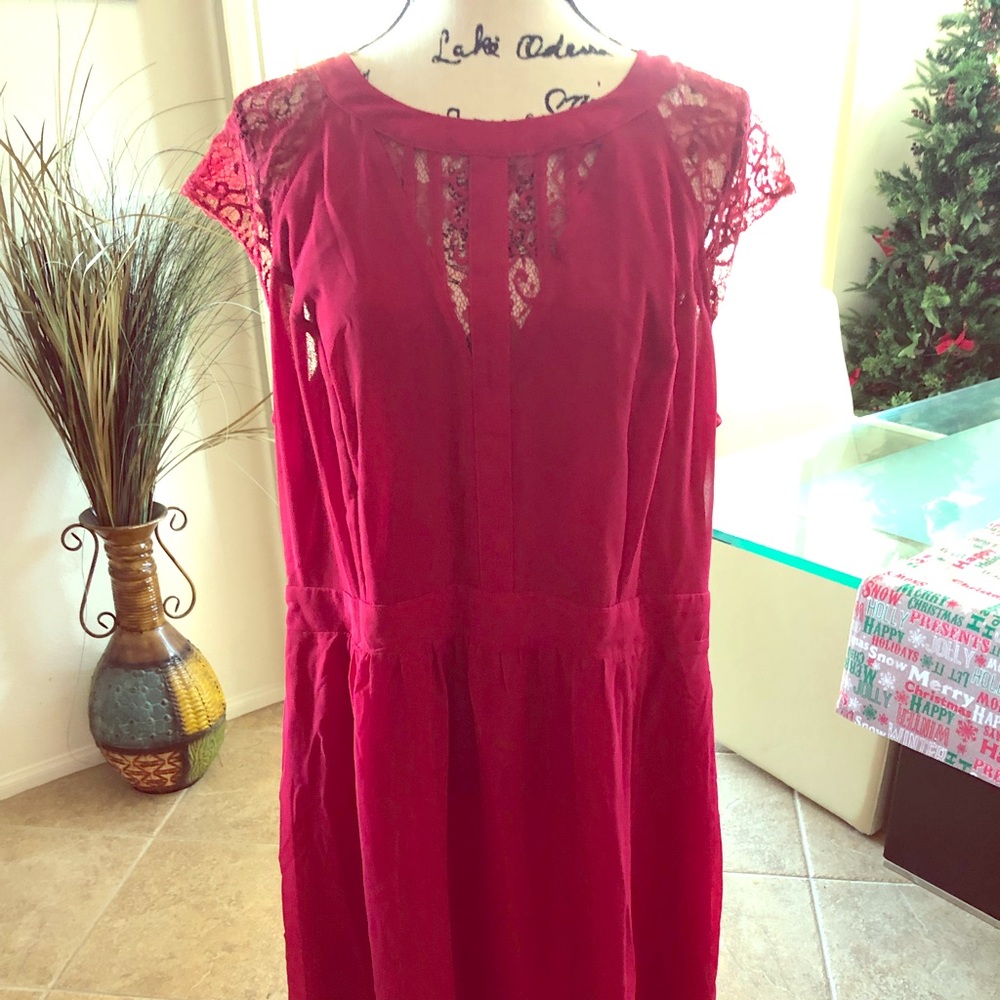 City Chic Red Lace Dress Size 22/XL